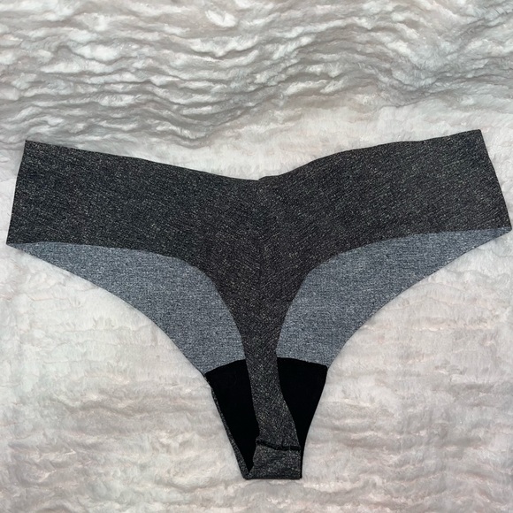 Victoria’s Secret Dark Gray Charcoal No Show Thong Panties - Picture 4 of 5